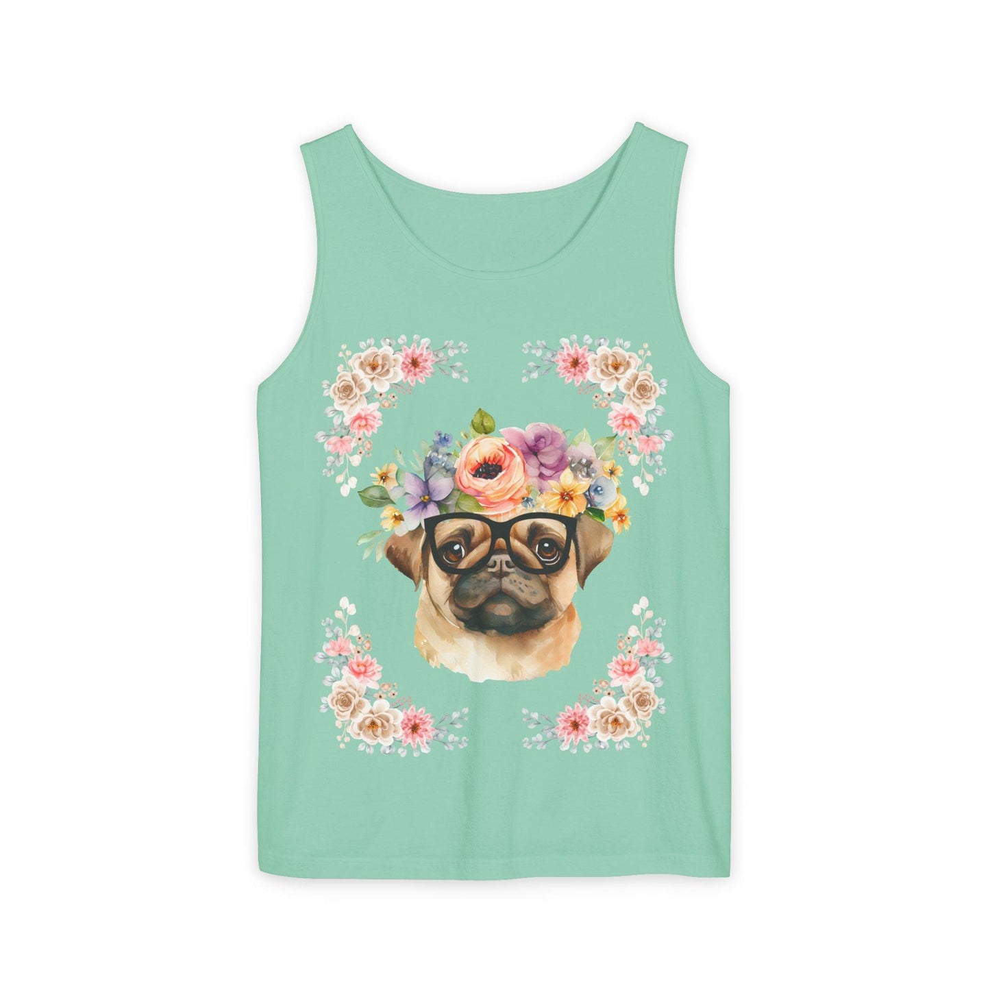 Geeky Goddess Pug Unisex Tank Top