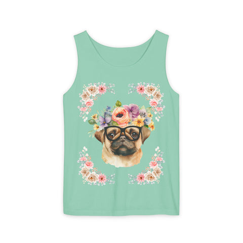 Geeky Goddess Pug Unisex Tank Top