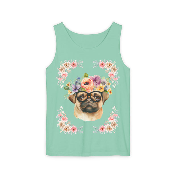 Geeky Goddess Pug Unisex Tank Top