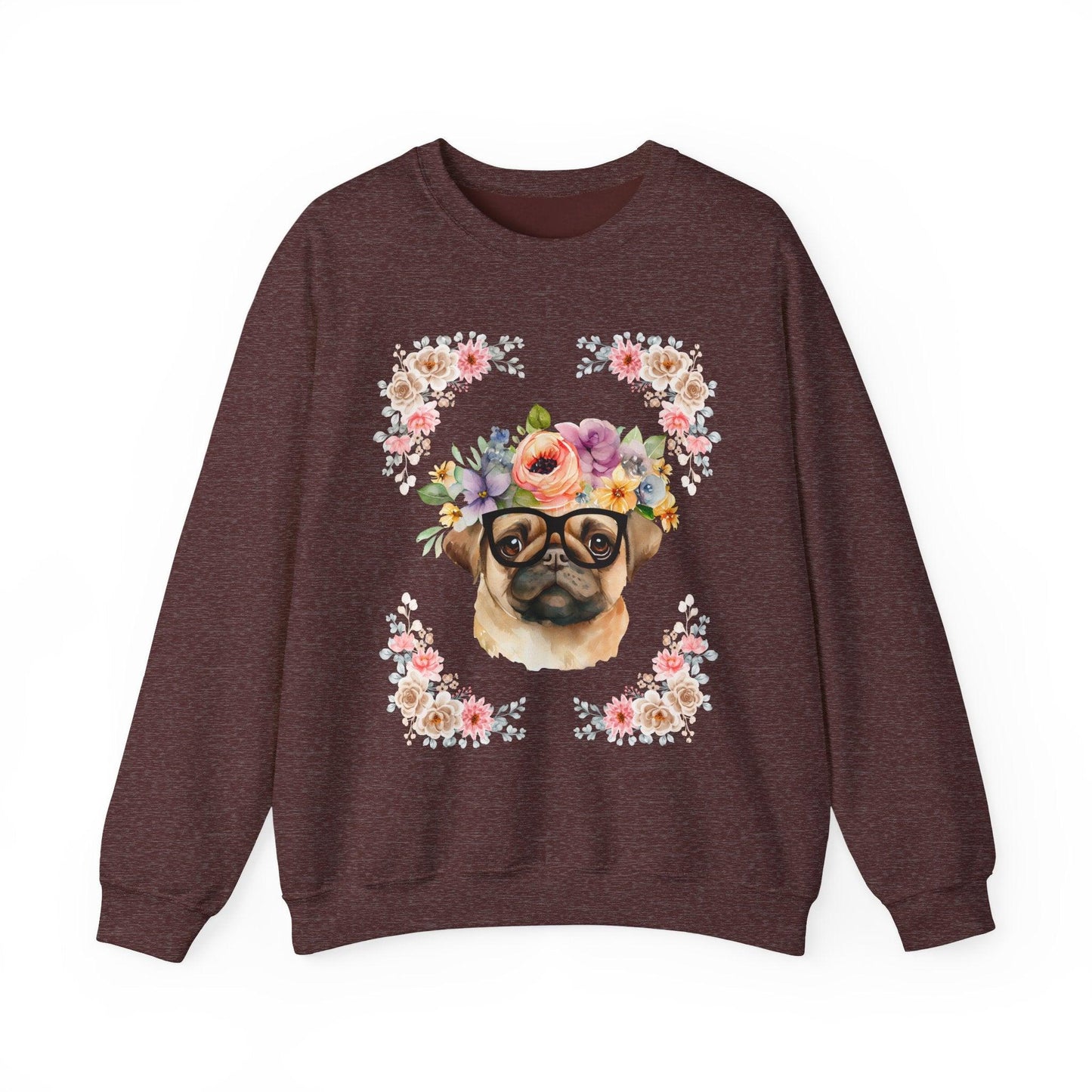 Geeky Goddess Pug Unisex Crewneck Sweatshirt