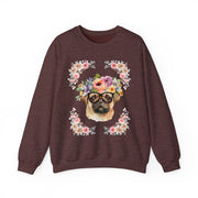 Geeky Goddess Pug Unisex Crewneck Sweatshirt