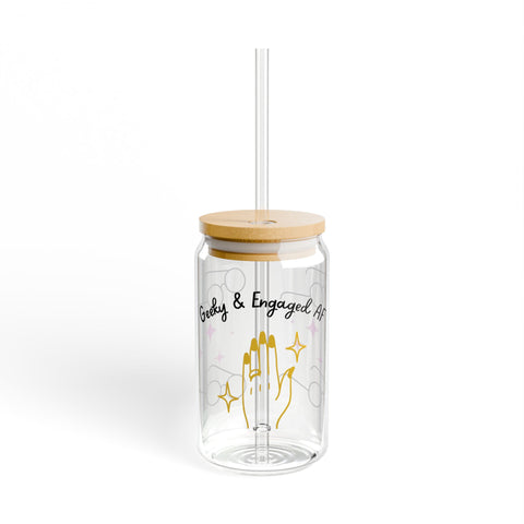 'Geeky & Engaged AF' Sipper Glass