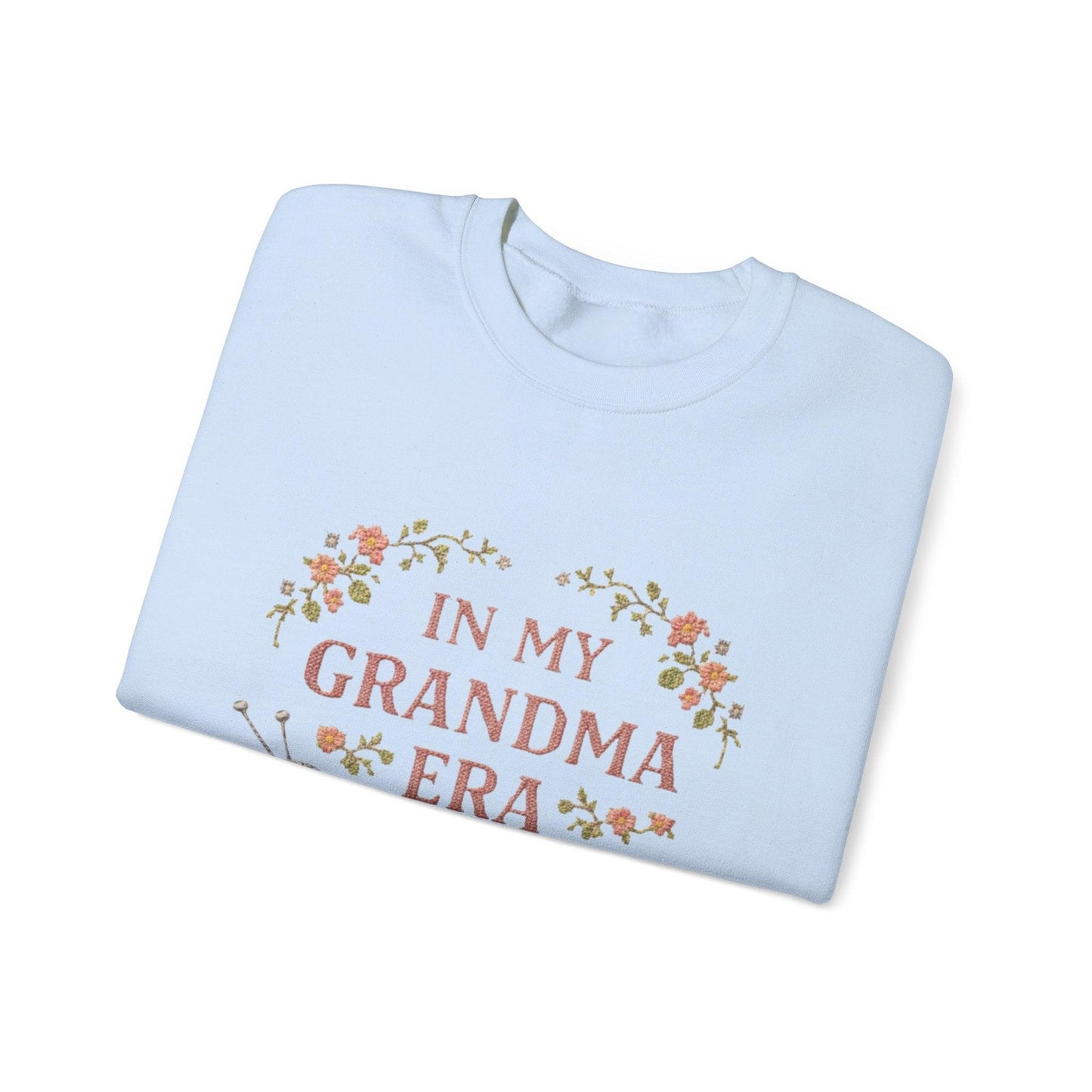 In My Grandma Era knitting balls and glasses Sweatshirt | Cozy vintage floral design