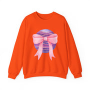 Pink/Purple Planet Wrapped In A Bow Crewneck Sweatshirt
