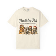 Pawdility Pub Holiday T-Shirt, Dog Lover Gift, Festive Pet Apparel, Cute Animal Tee, Merry Christmas Shirt, Pet-Themed Tee
