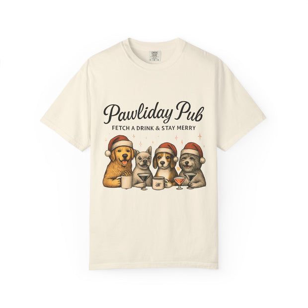 Pawdility Pub Holiday T-Shirt, Dog Lover Gift, Festive Pet Apparel, Cute Animal Tee, Merry Christmas Shirt, Pet-Themed Tee