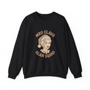 Mrs Claus Glam Squad Sweatshirt | Retro Mrs. Claus Illustration, Christmas Holiday Crewneck
