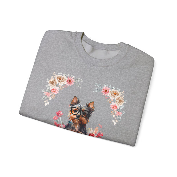 Geeky Goddess Yorkie Unisex Crewneck Sweatshirt