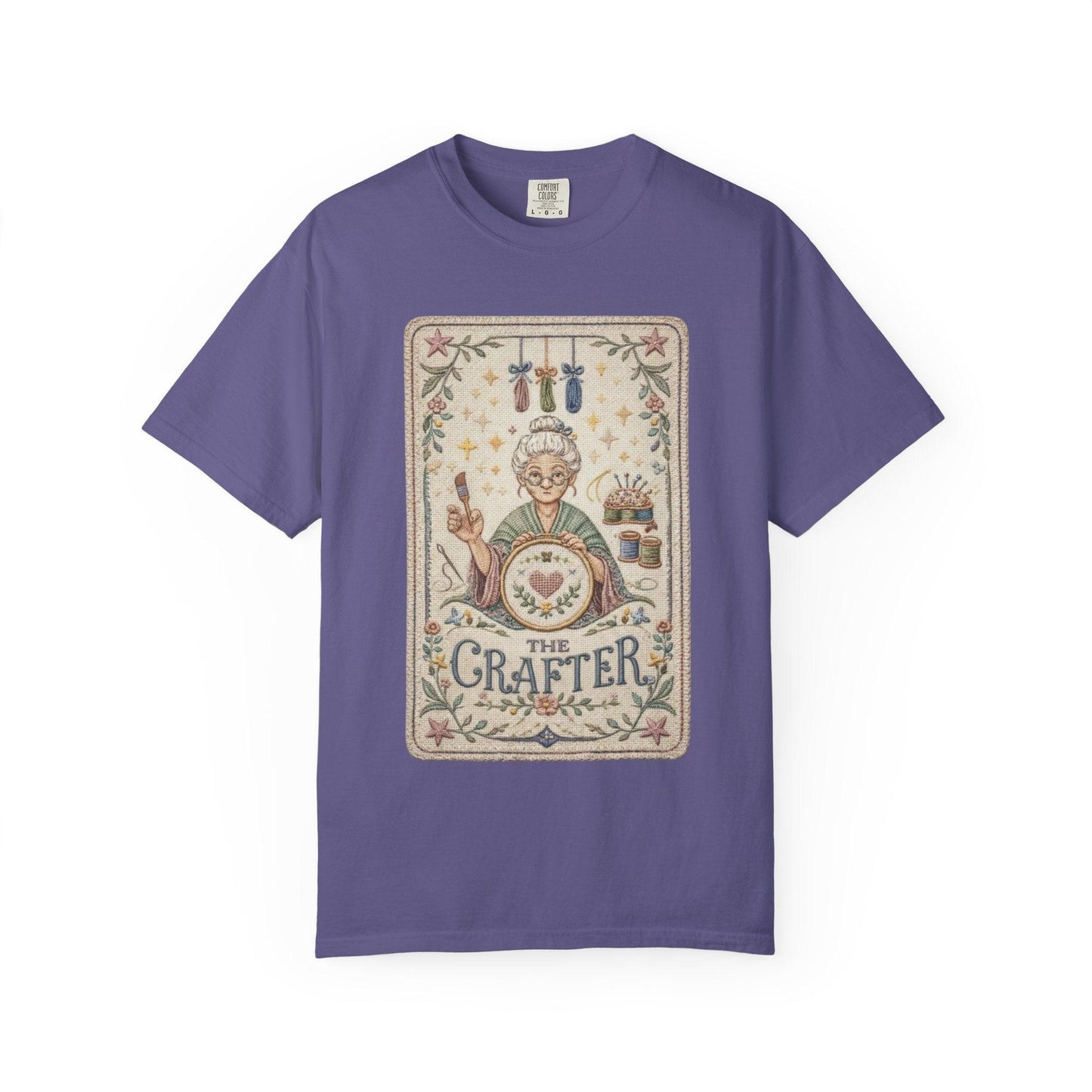 The Crafter Illustration T-Shirt | Vintage Crafting Design, Sewing Embroidery