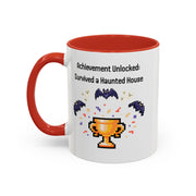 'Achievement Unlocked: Survived A Haunted House' Accent Coffee Mug