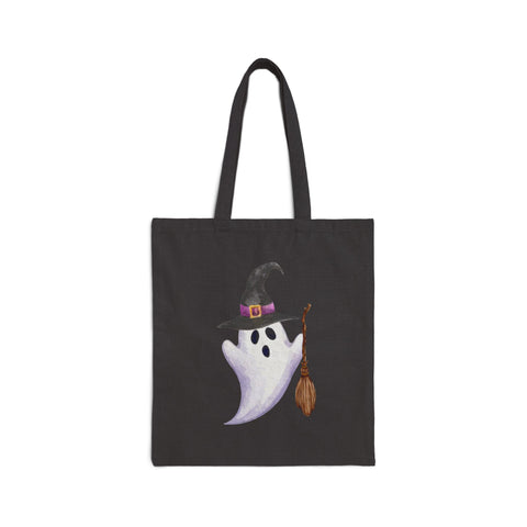 Holy Ghost Witch Cotton Canvas Tote Bag