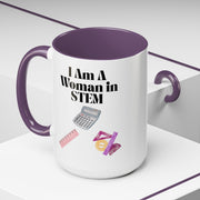 'I Am A Woman In STEM' Accent Coffee Mug