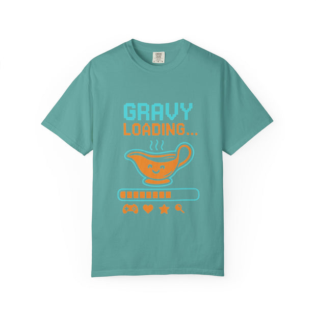Gravy Loading Unisex Tee, Funny Foodie T-Shirt for Thanksgiving, Casual Wear, Gamer Gift, Comfort Fit