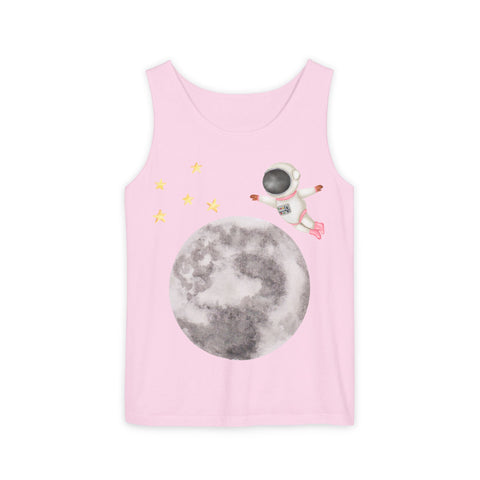 Astronaut Flying To The Moon Unisex Tank Top