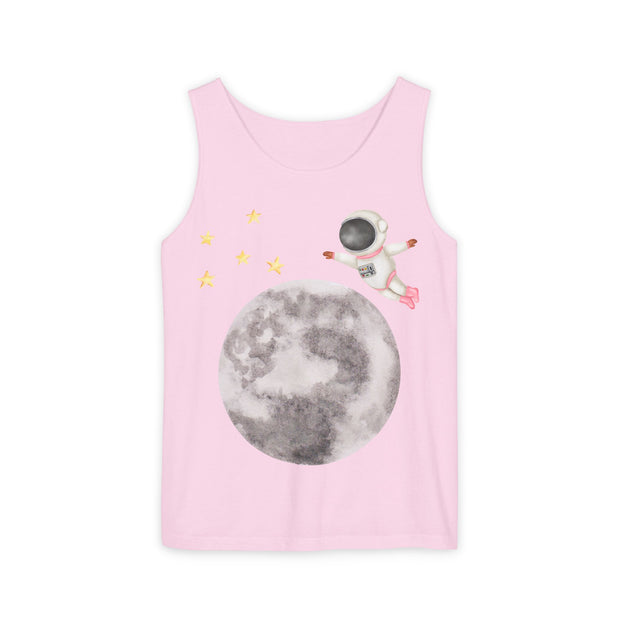 Astronaut Flying To The Moon Unisex Tank Top