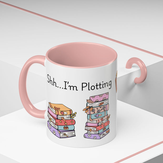 'Shhh...I'm Plotting' Accent Coffee Mug