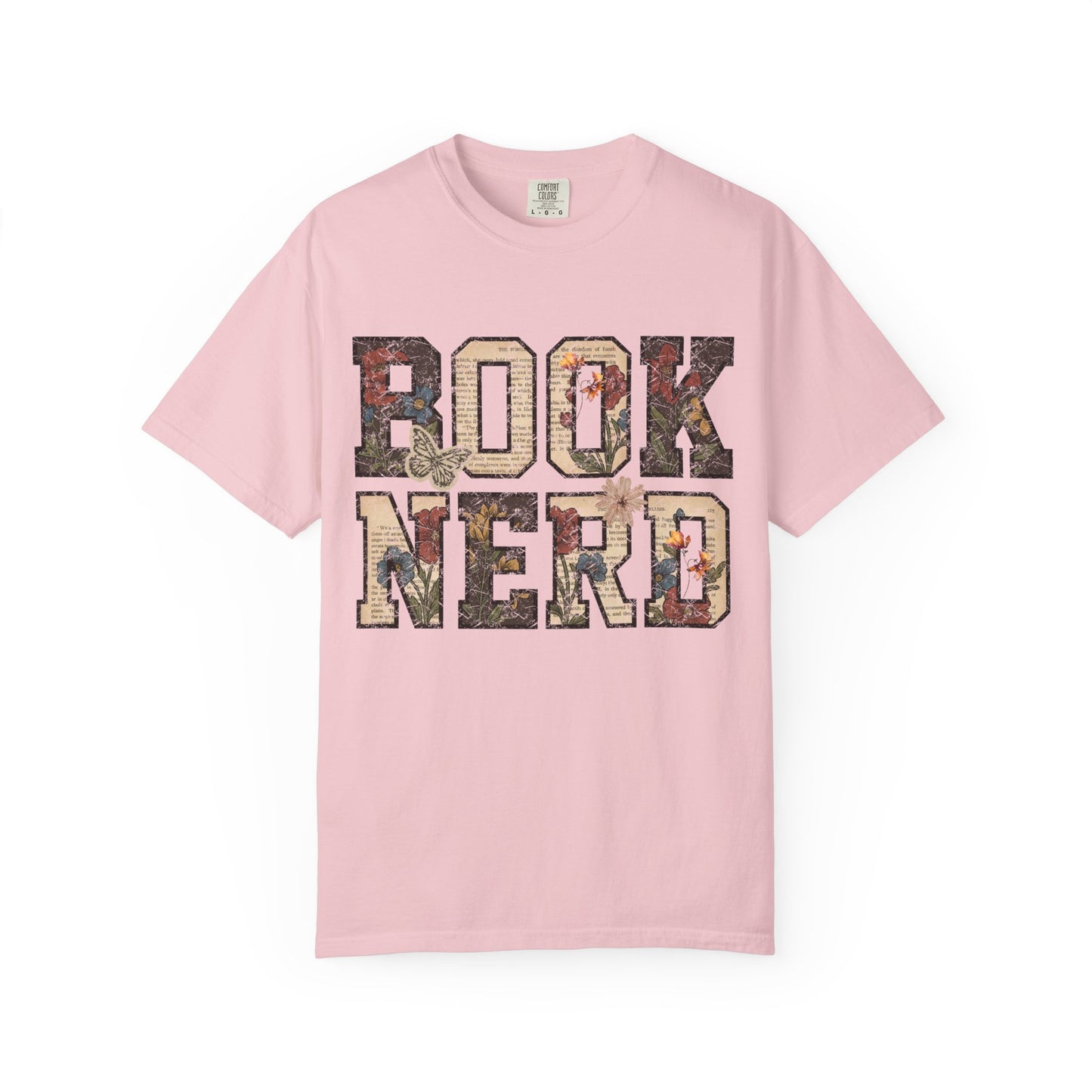 Book Nerd T-Shirt | Vintage Collage Lettering, Reading Lover Tee