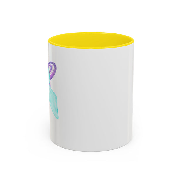 Purple Saturn Wrapped In A Bow Accent Coffee Mug