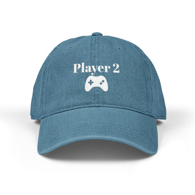 'Player 2' Denim Embroidered Cap