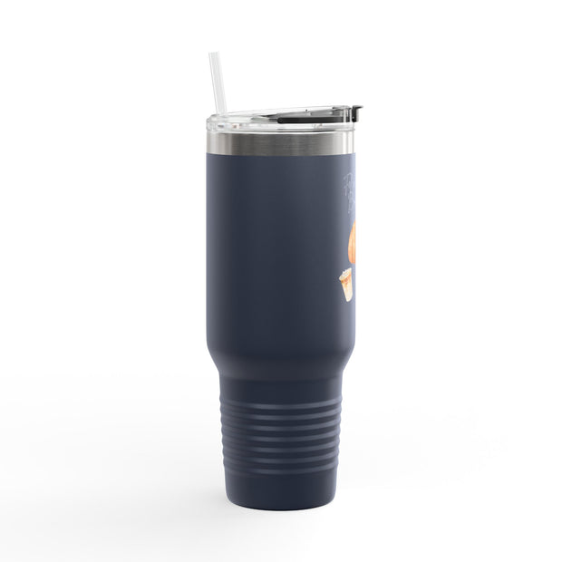 'Feline Good with a Book & Brew' Insulated Travel Mug, 40oz