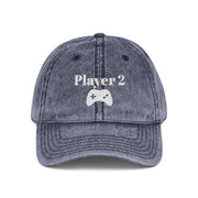 'Player 2' Vintage Embroidered Cap