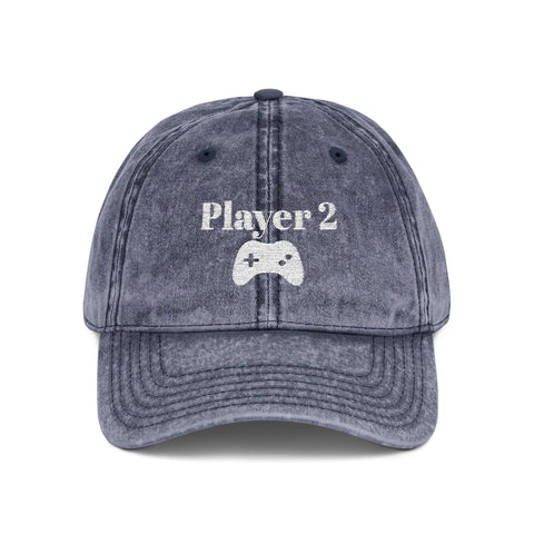 'Player 2' Vintage Embroidered Cap