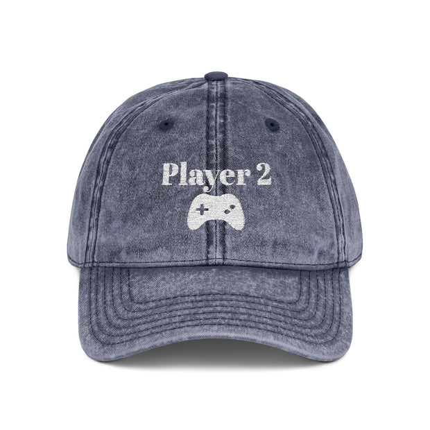 'Player 2' Vintage Embroidered Cap