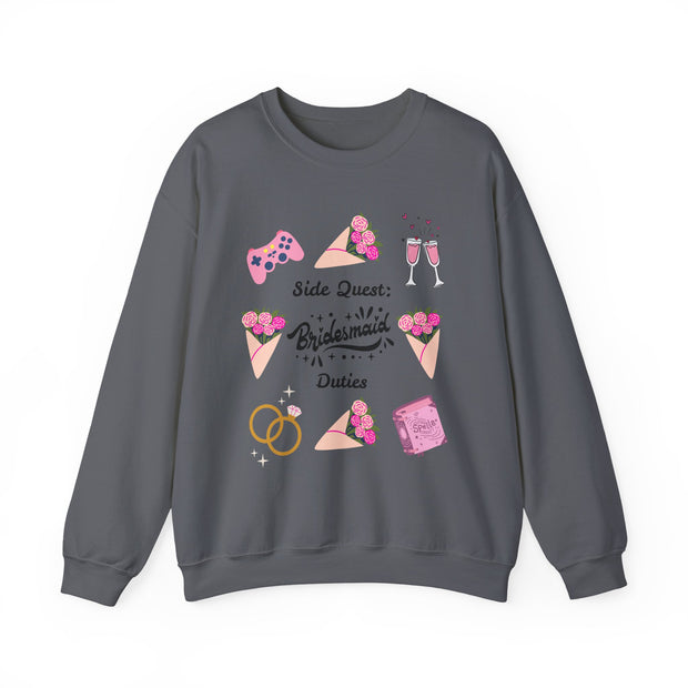'Side Quest: Bridesmaid Duties' Unisex Crewneck Sweatshirt