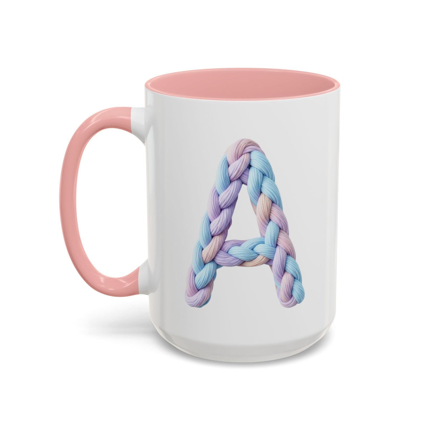 Minimalist Embroidery Typography Accent Coffee Mug | Pastel Thread Design