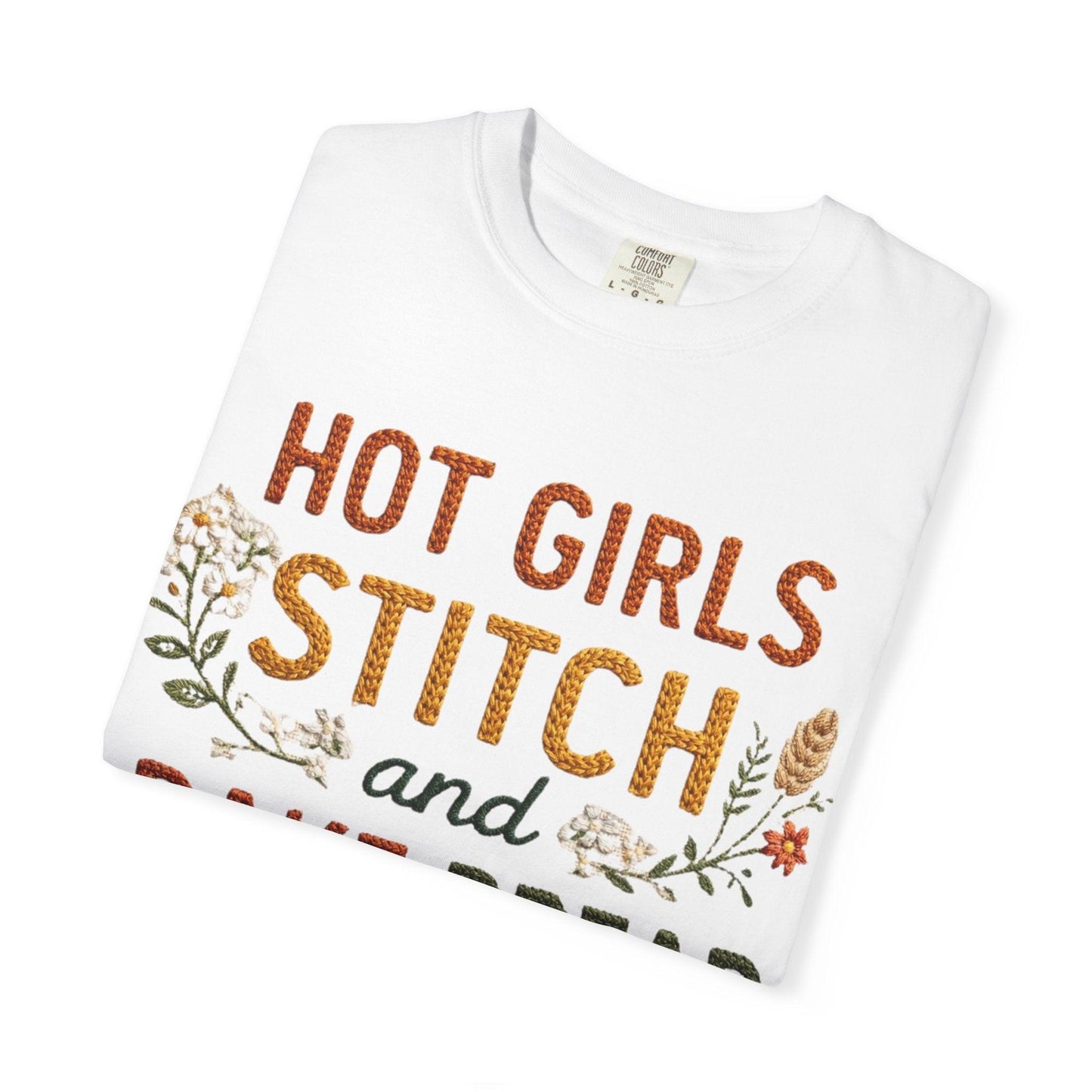 Hot Girls Stitch and Bake Bread T-Shirt | Bread Loaf Floral Embroidery Design