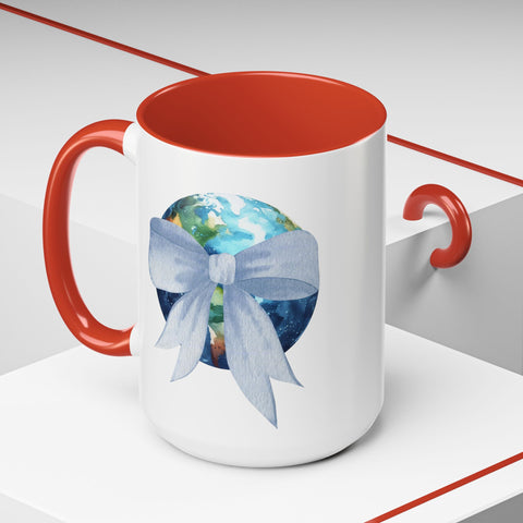 Earth Wrapped In A Bow Accent Coffee Mug