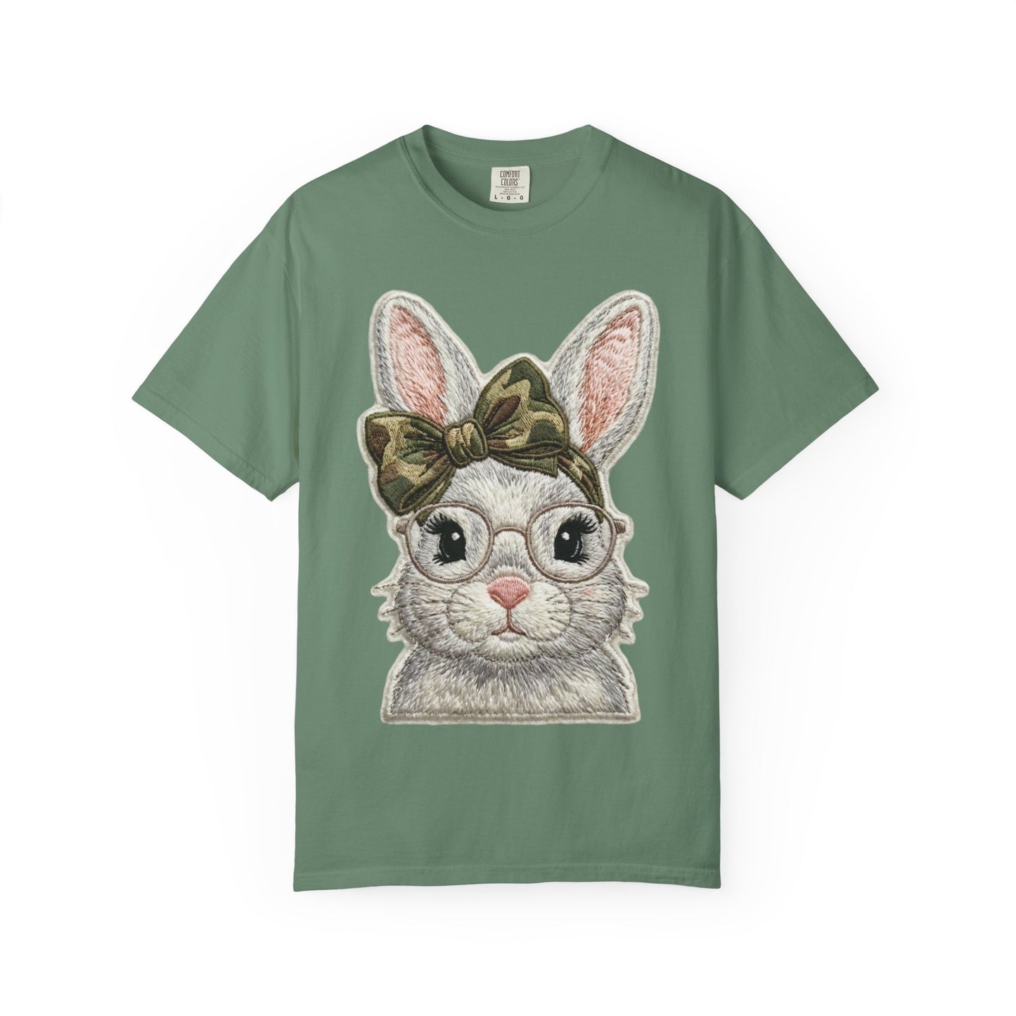 Hipster Bunny Illustration T-Shirt | Bunny with Glasses and Bow