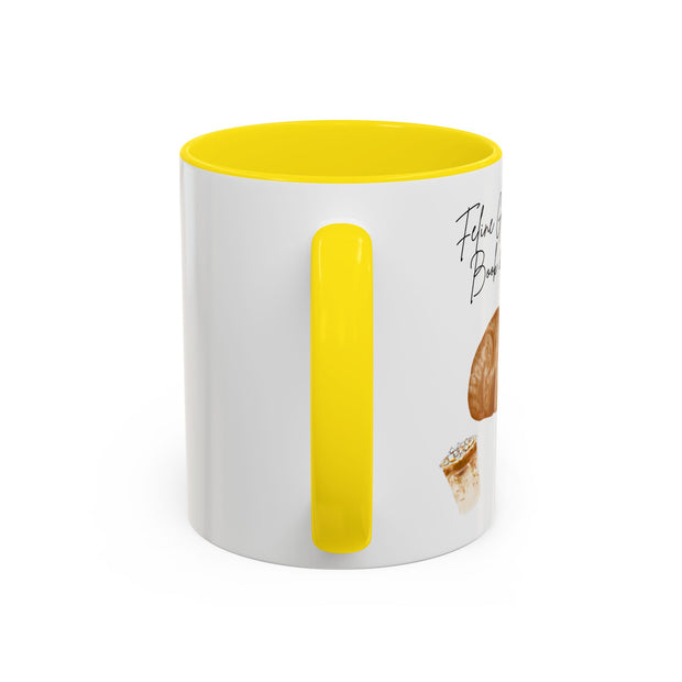 'Feline Good With A Book & Brew' Accent Coffee Mug