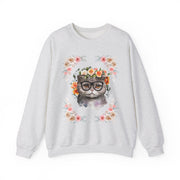 Geek Goddess Gray Cat Unisex Crewneck Sweatshirt