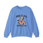 Mrs. Claus Wine Club Sweatshirt - Cozy Gift for Wine Lovers, Holiday Apparel, Funny Christmas Sweatshirt, Sip Happens Fashion