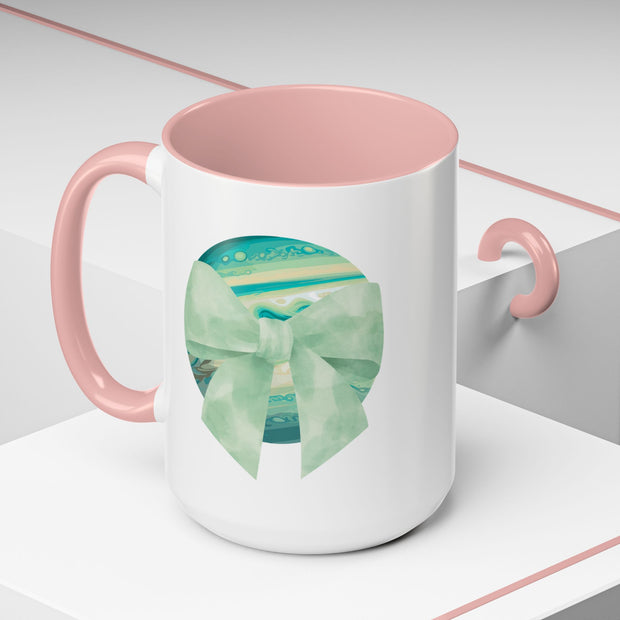 Green Planet Wrapped In A Bow Accent Coffee Mug