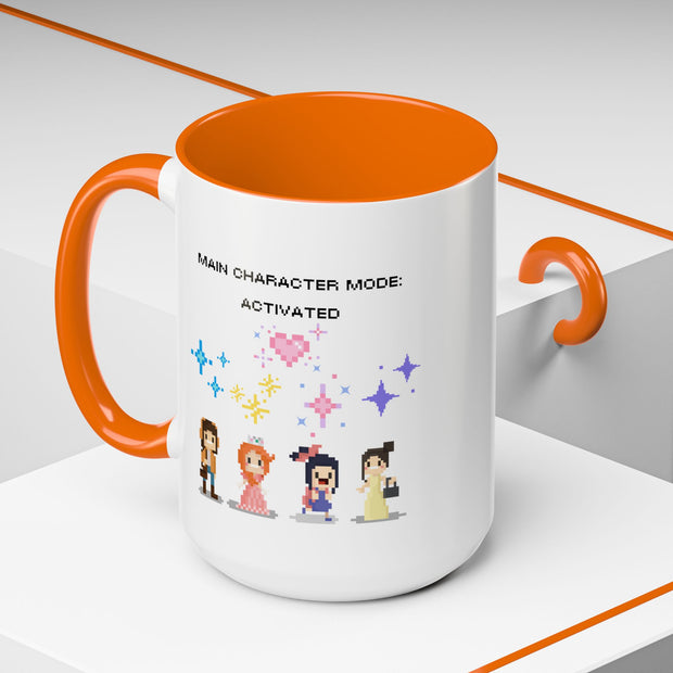 'Main Character Mode: Activated' Accent Coffee Mug