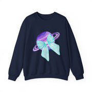 Purple Saturn Wrapped In A Bow Sweatshirt