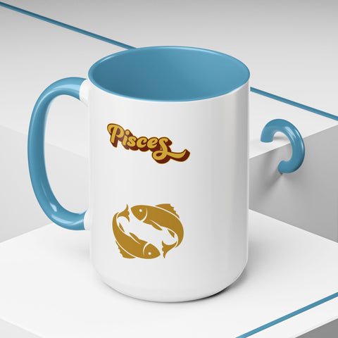 'Pisces' Zodiac Accent Coffee Mug