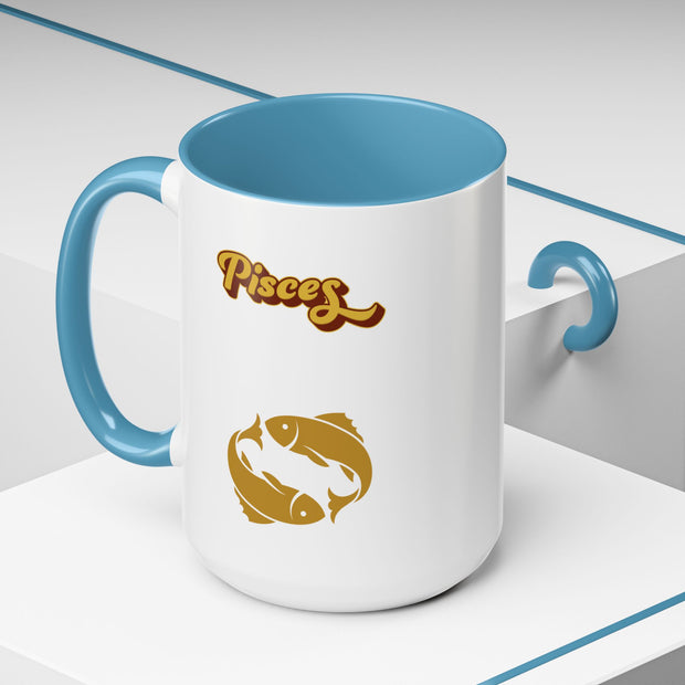 'Pisces' Zodiac Accent Coffee Mug