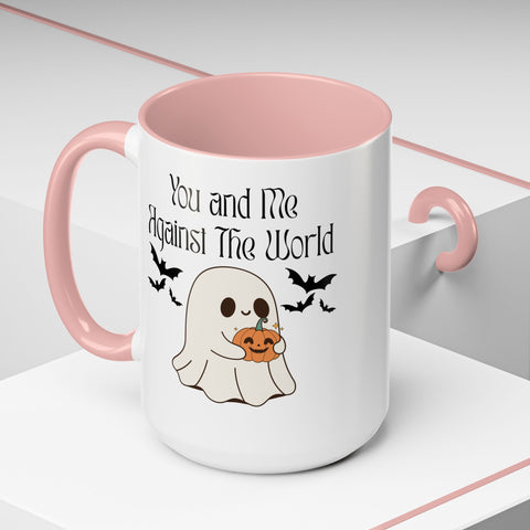 'You and Me Against The World' Accent Coffee Mug