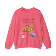 'Feline Good With A Book & Brew' Unisex Crewneck Sweatshirt