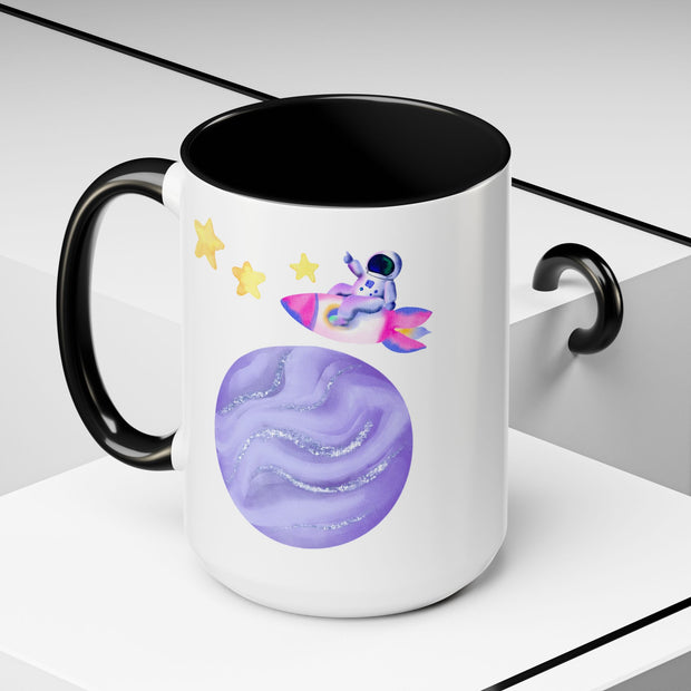 Astronaut Taking Off In Space Accent Coffee Mug