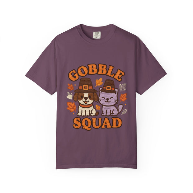 Thanksgiving Gobble Squad T-shirt, Unisex Tee for Pet Lovers, Fall Apparel, Thanksgiving Celebration, Cute Animal Shirt, Seasonal Gift