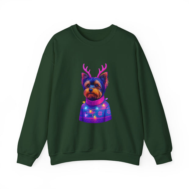 Festive Dog Sweatshirt, Cozy Unisex Crewneck, Pet Lover Gift, Holiday Apparel, Cute Dog Design