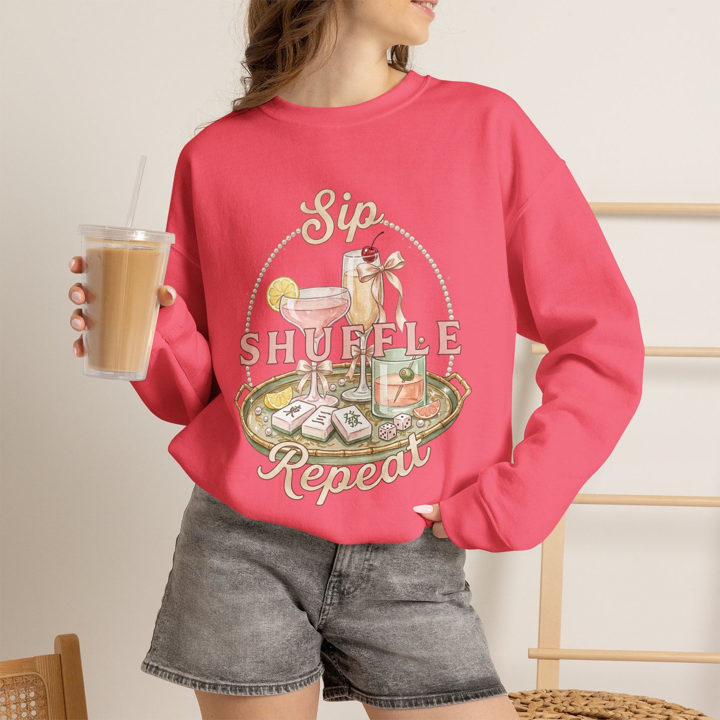 Mahjong Girls Night Crewneck Sweatshirt | Mahjong Tiles, Pastel Cozy Club