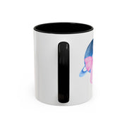 Blue Saturn Wrapped In A Pink Bow Accent Coffee Mug