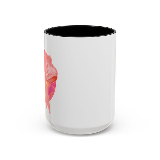 Pink/Yellow Planet Wrapped In A Bow Accent Coffee Mug