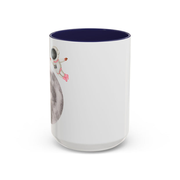 Astronaut Flying To The Moon Accent Coffee Mug