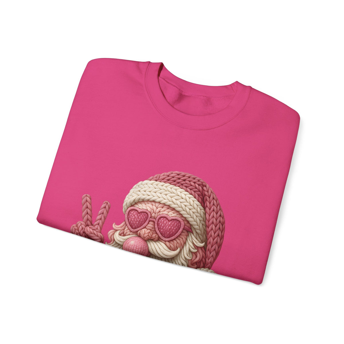 Pink Sunglasses Peace Sign Santa Sweatshirt | Retro Holiday Cozy